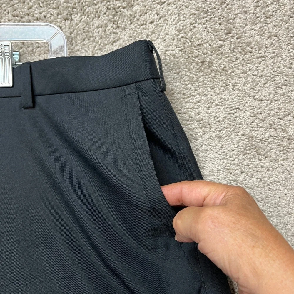 Peter Millar Shorts Mens 40 Black Stretch Waistband Flat Front Golf Performance